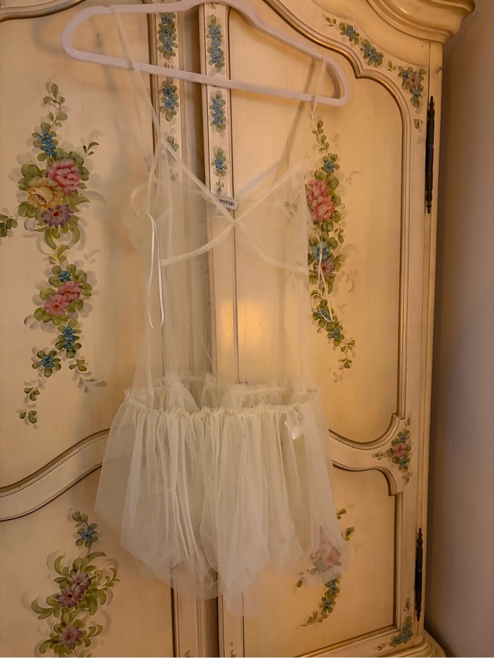 Urban Outfitters Sheer Ivory Tulle Babydoll